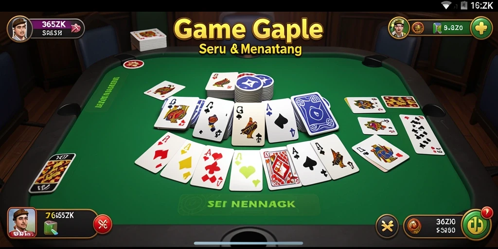 Screenshot gameplay Gaple yang seru dan menantang.