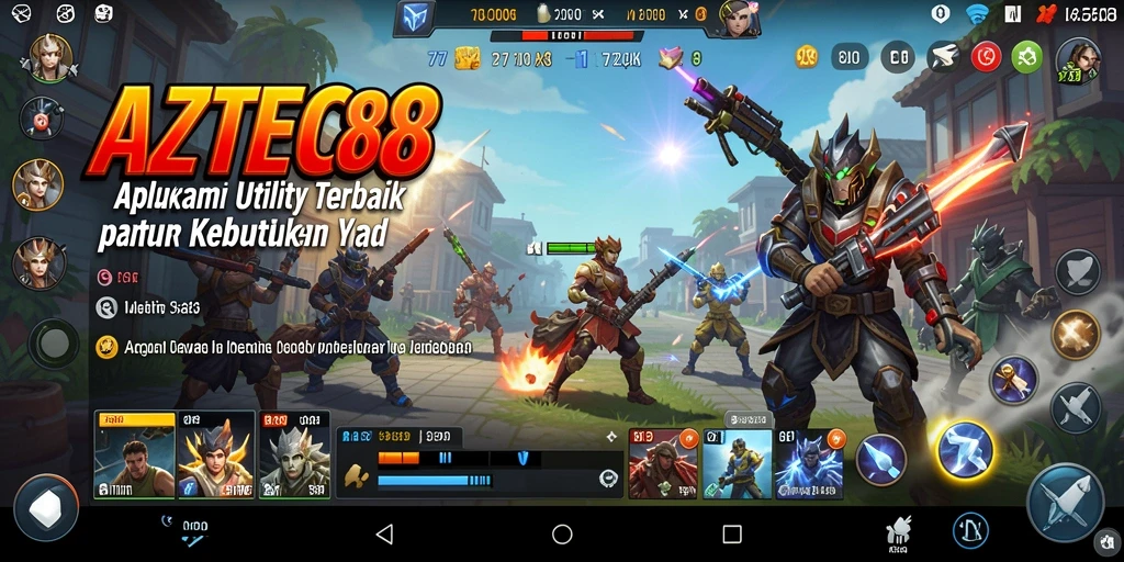 Screenshot AZTEC88 menunjukkan antarmuka aplikasi Utility yang intuitif.