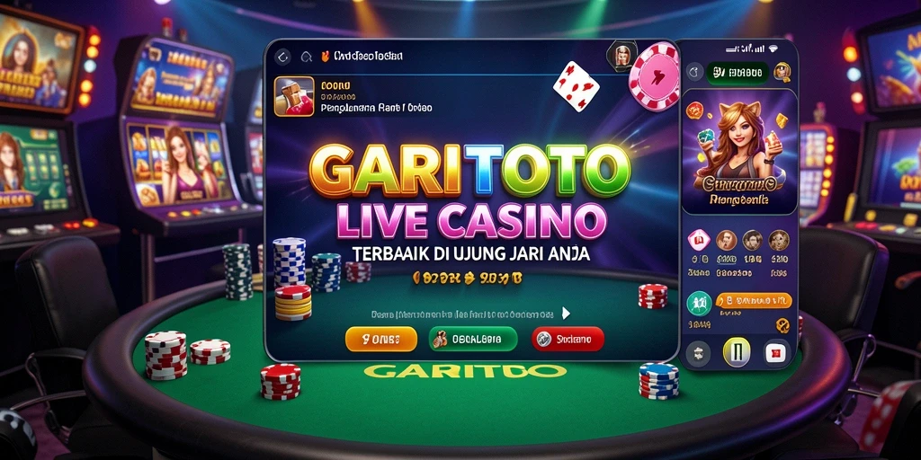 Screenshot gameplay GARITOTO menampilkan dealer langsung dalam permainan kasino.