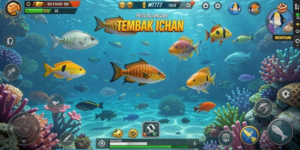 Tampilan gameplay MT777 yang seru dan penuh aksi menangkap ikan.